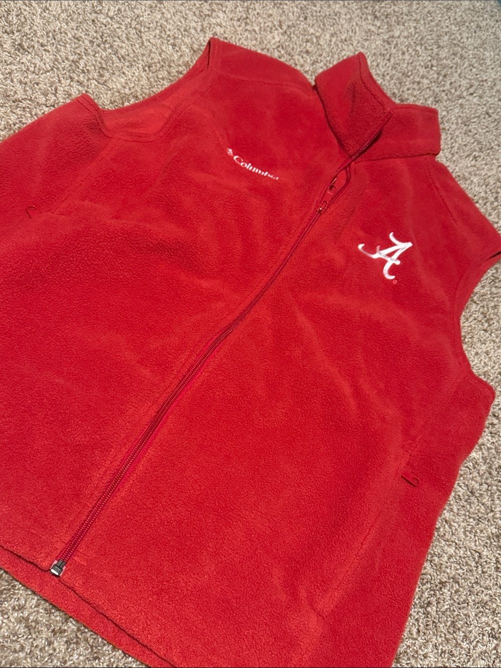 Alabama Crimson Tide Columbia fleece vest (L) - EUC!
